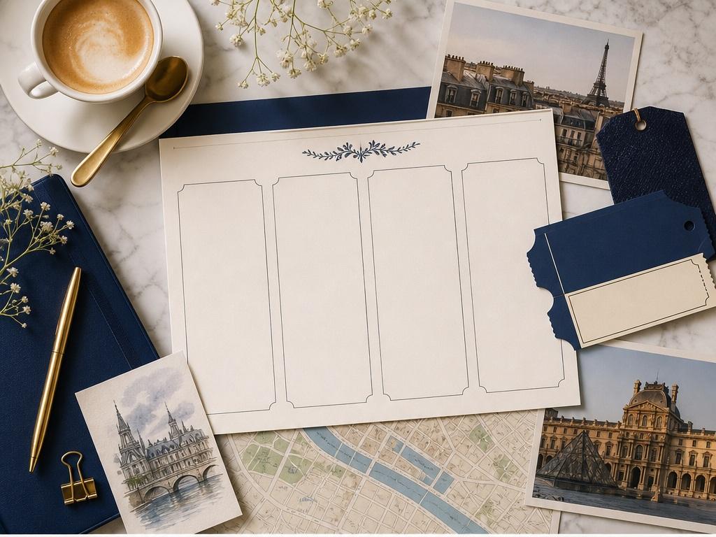 Itinerario de viaje Plantilla de aviso ejemplo 1 - Itinerario de fin de semana de París