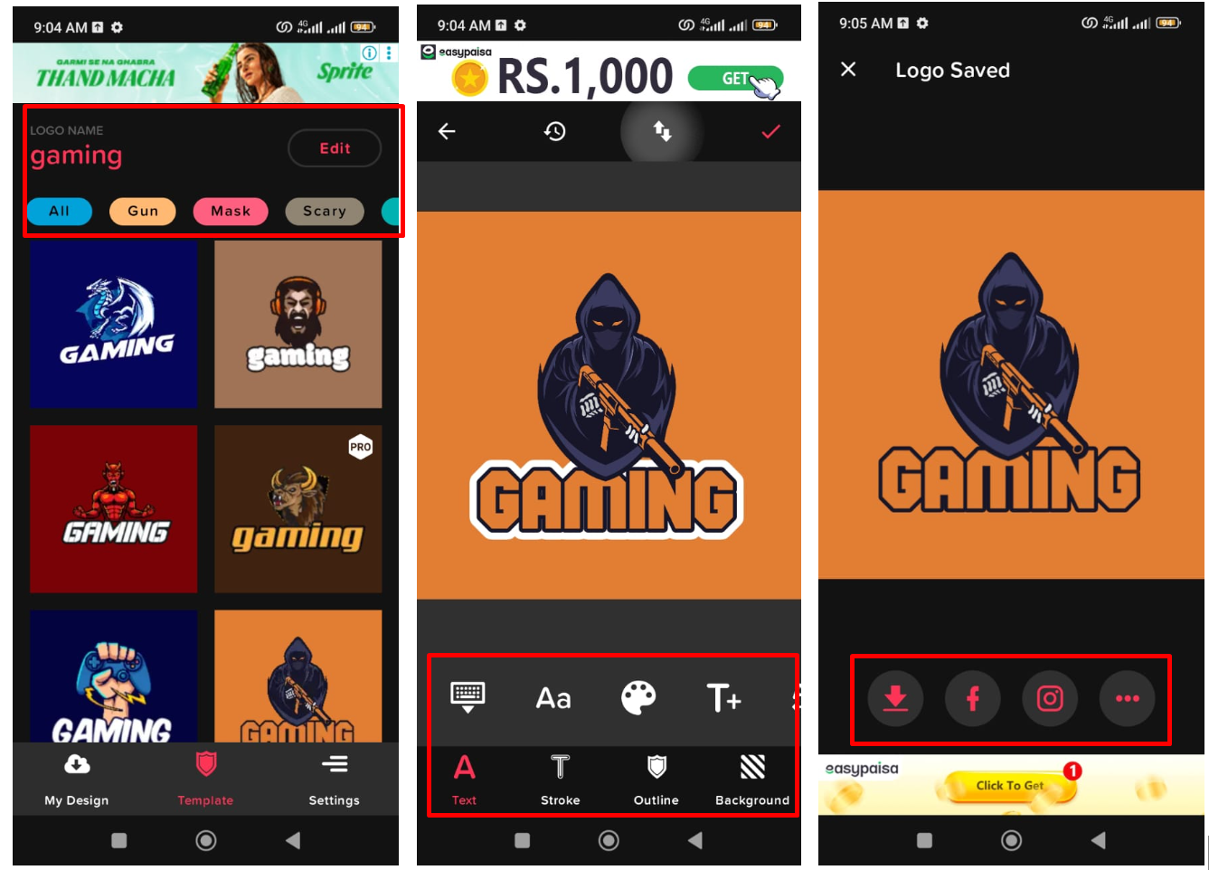 Kuva, joka näyttää, miten tehdään pelilogot Esports Logo Makerilla