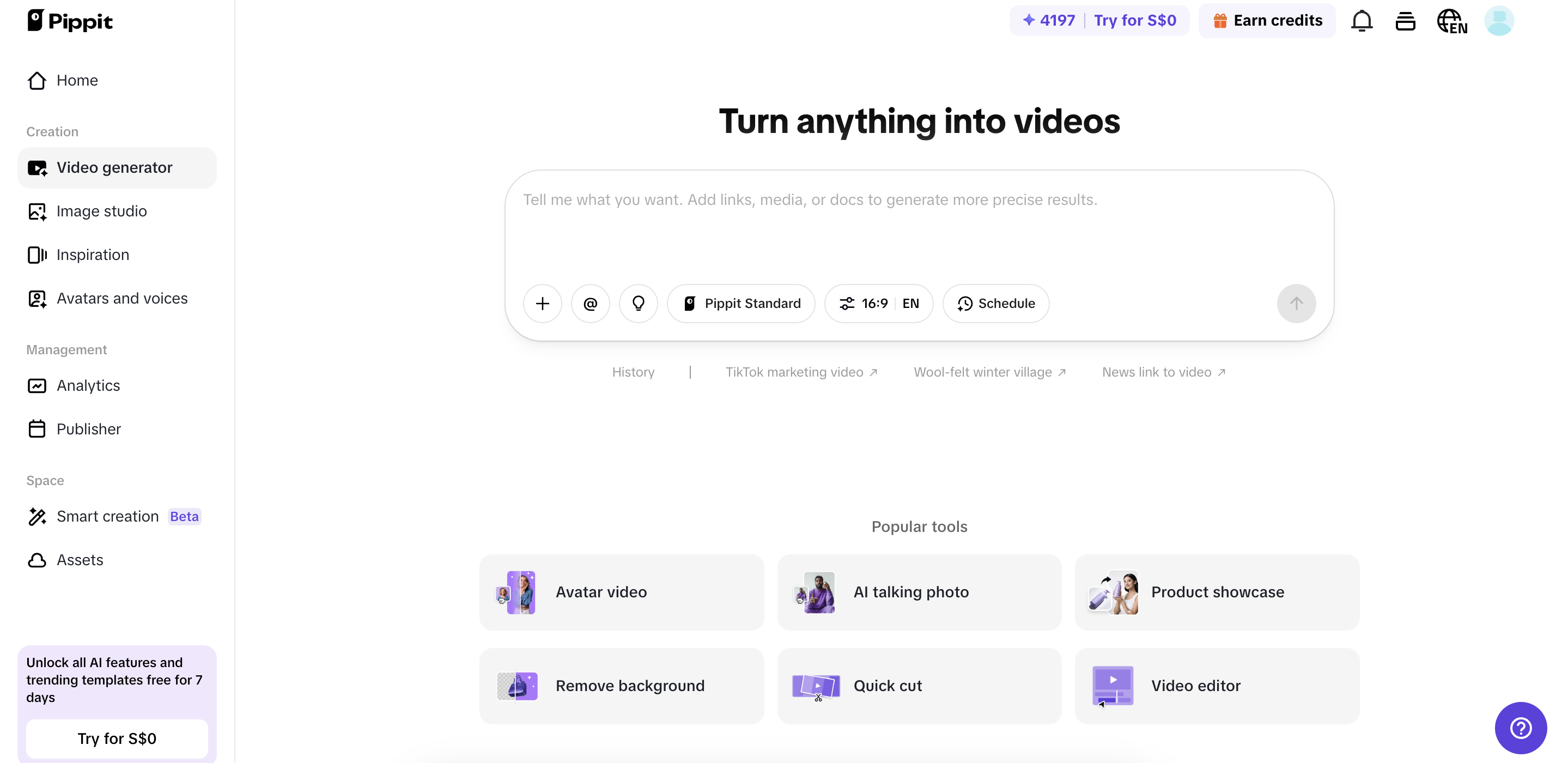 Access the video editor
