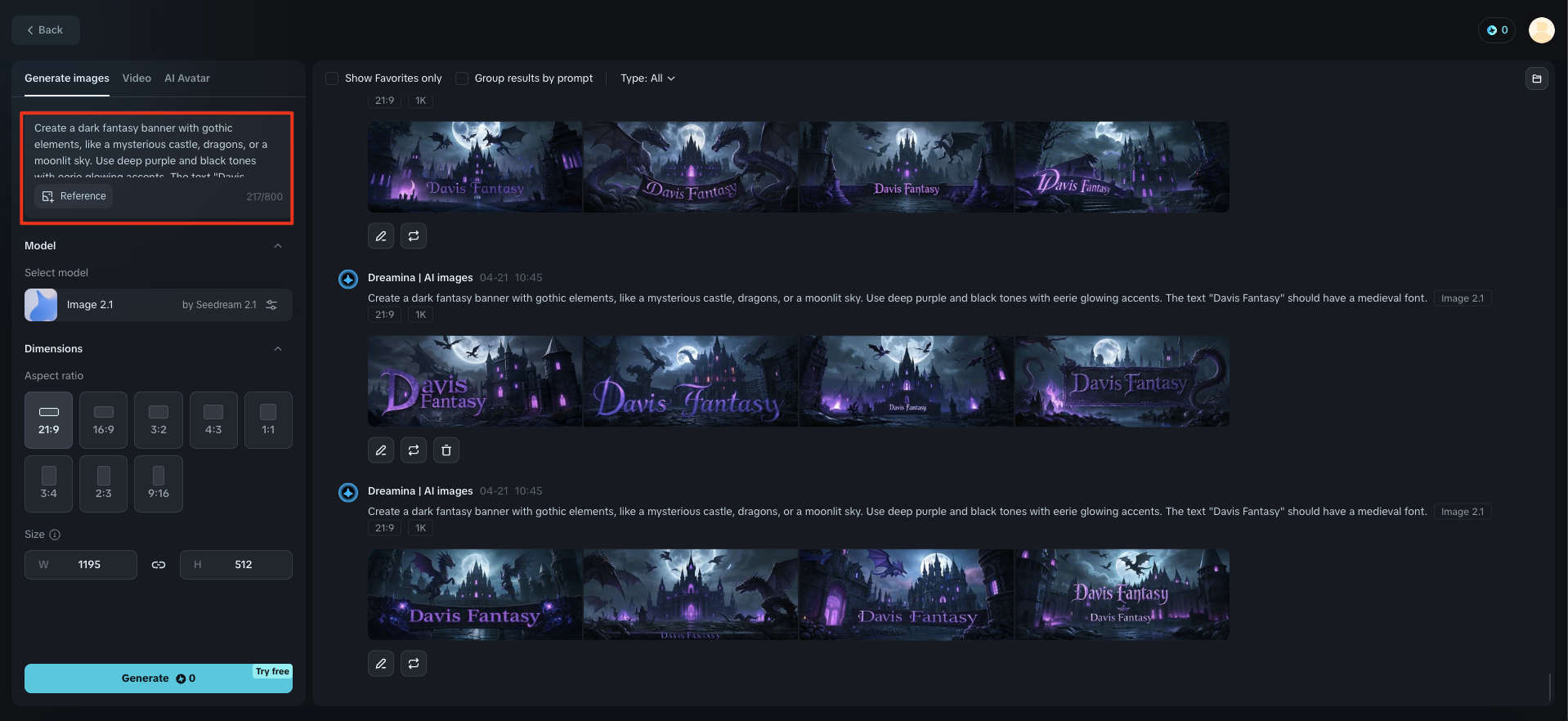 Crear banner para Twitch con Dreamina