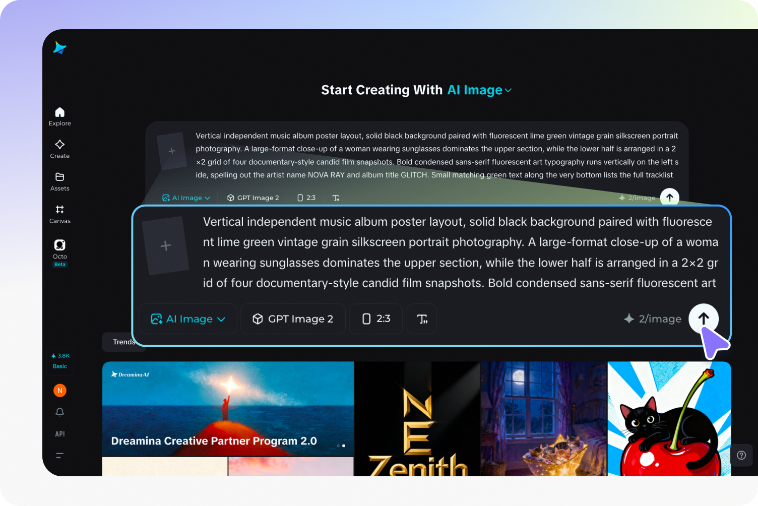 Enter your text prompt & describe your brat-style design