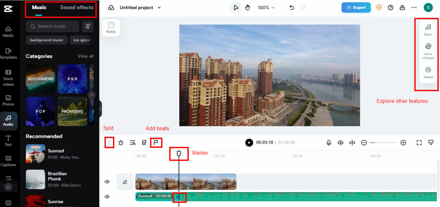 Edit audio
