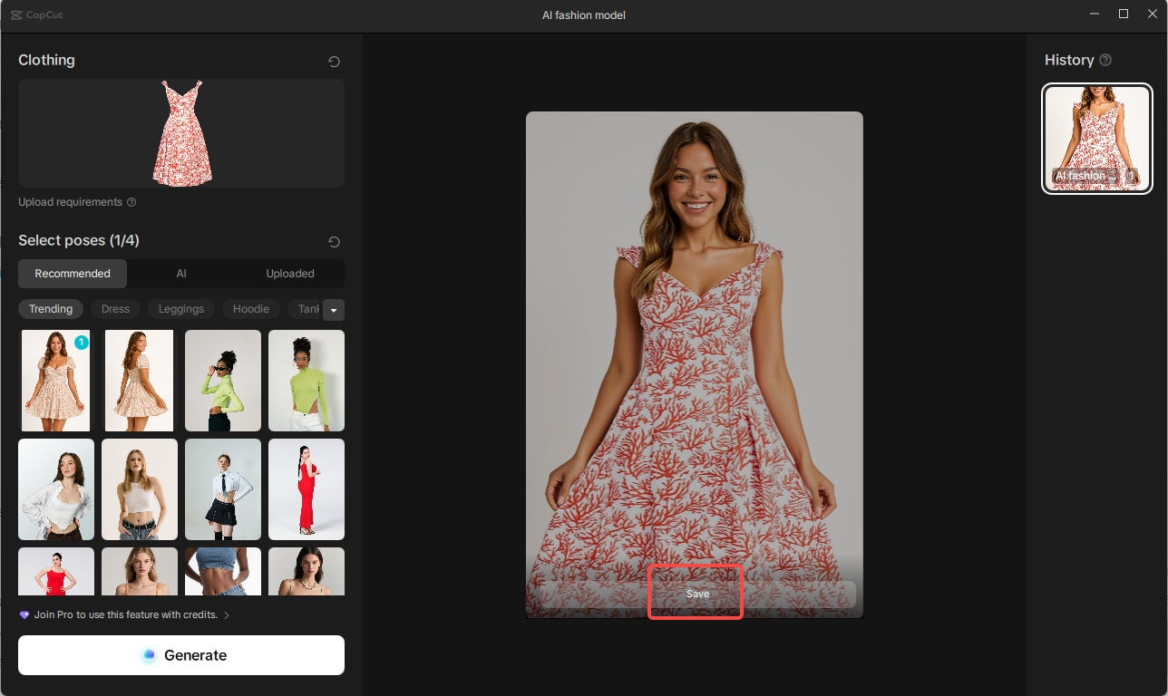 Apply an AI model for clothing