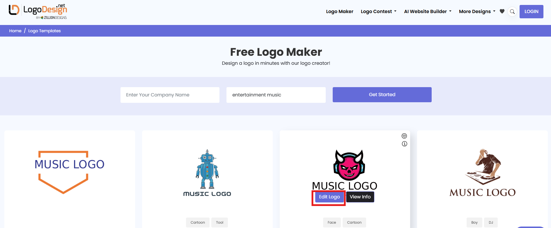 Choose the logo template