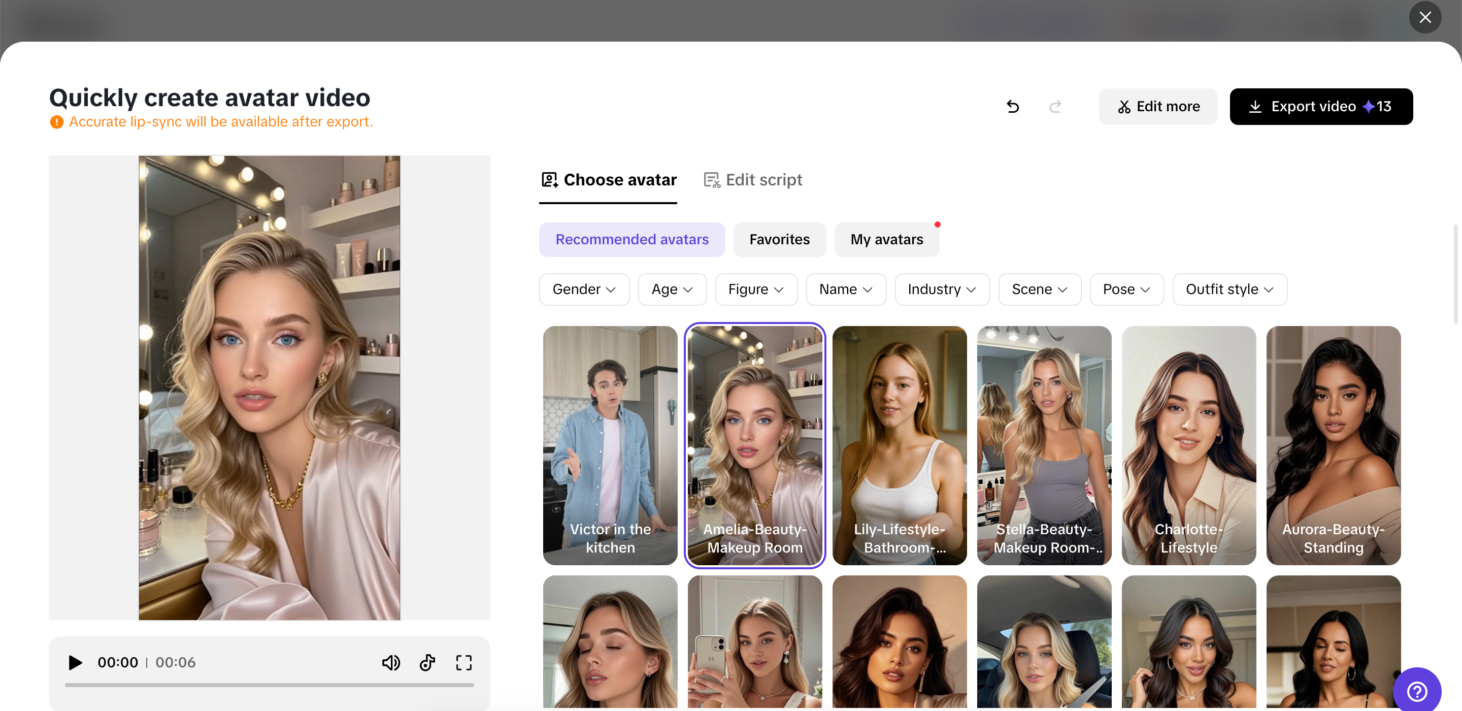 Pippit AI avatars