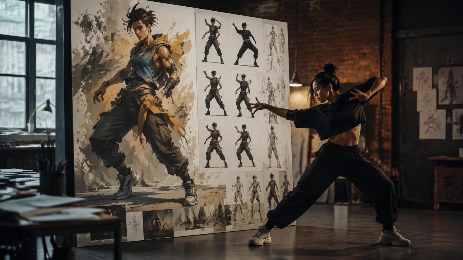 comic character dance generator AI template cover
