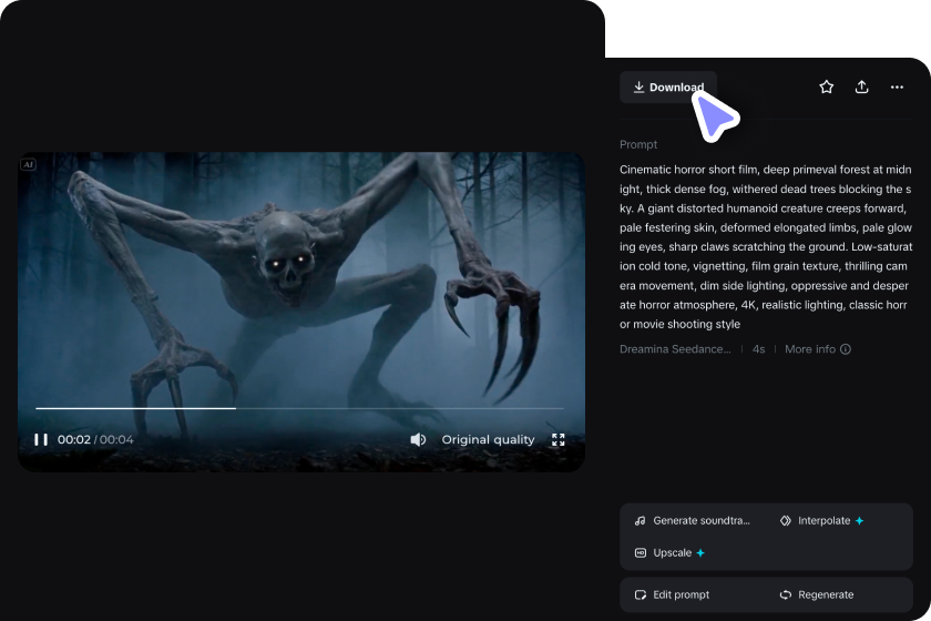 Verfeinern und laden Sie Ihr Horrorvideo herunter