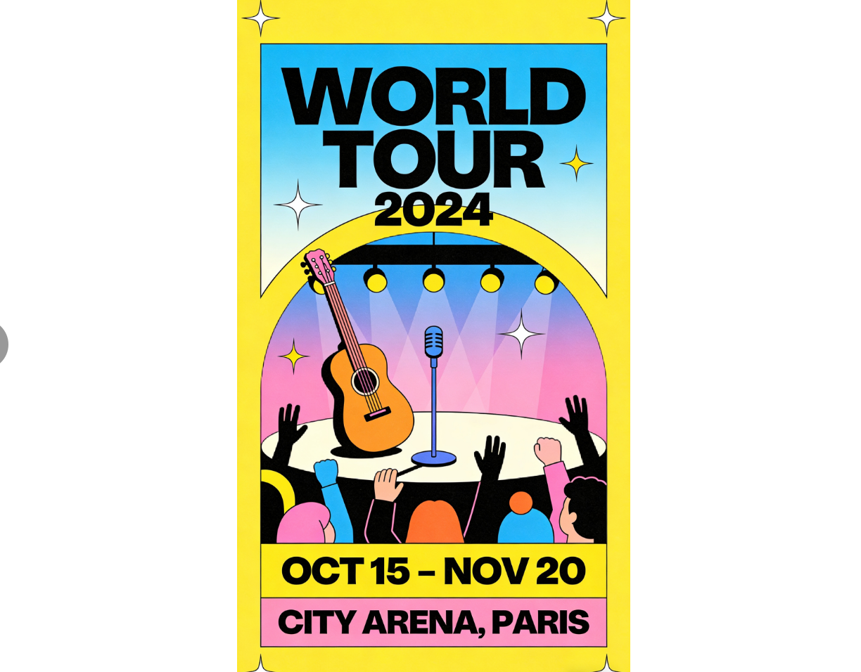 Tour poster design idea: Bold typography tour posters