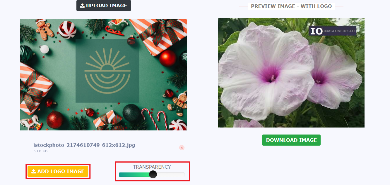 aggiungi il logo all'immagine online gratuitamente