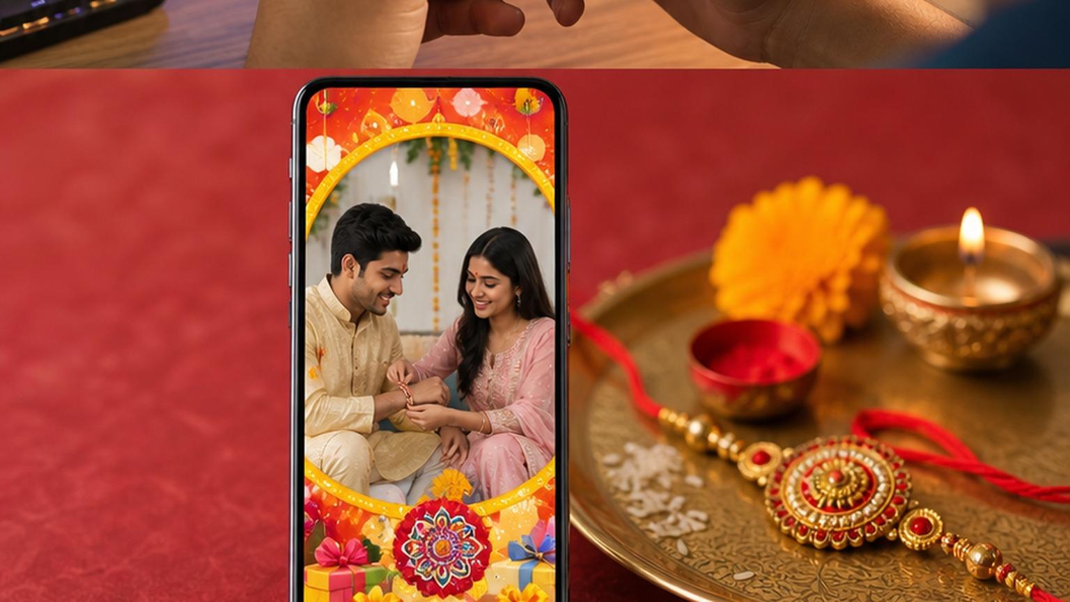 Natural studio portrait of a fictional adult raksha bandhan capcut template