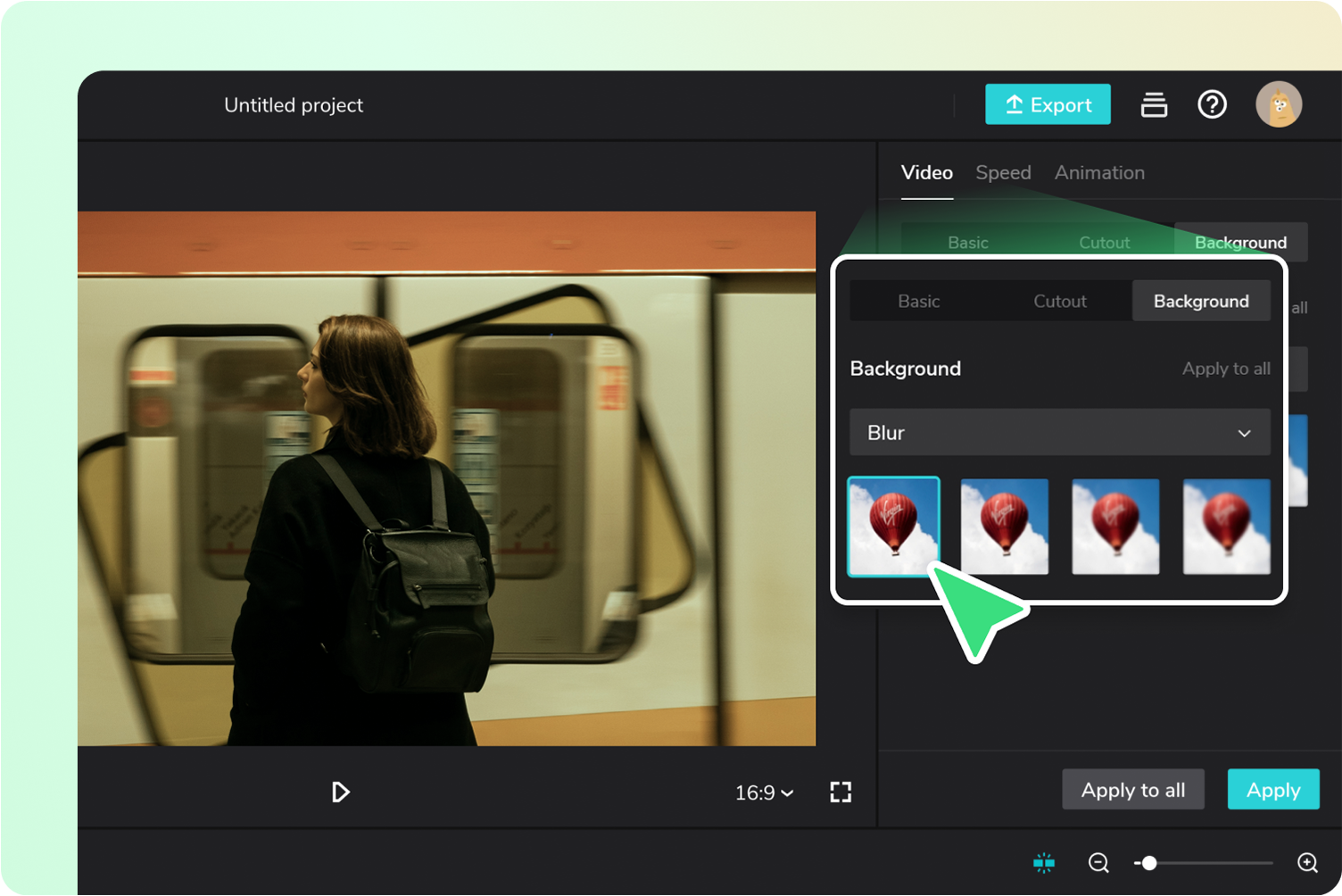 Step 2: Blur video background