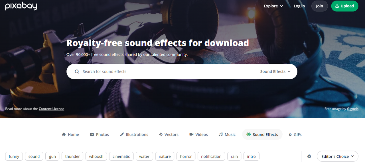 Pixabay homepage