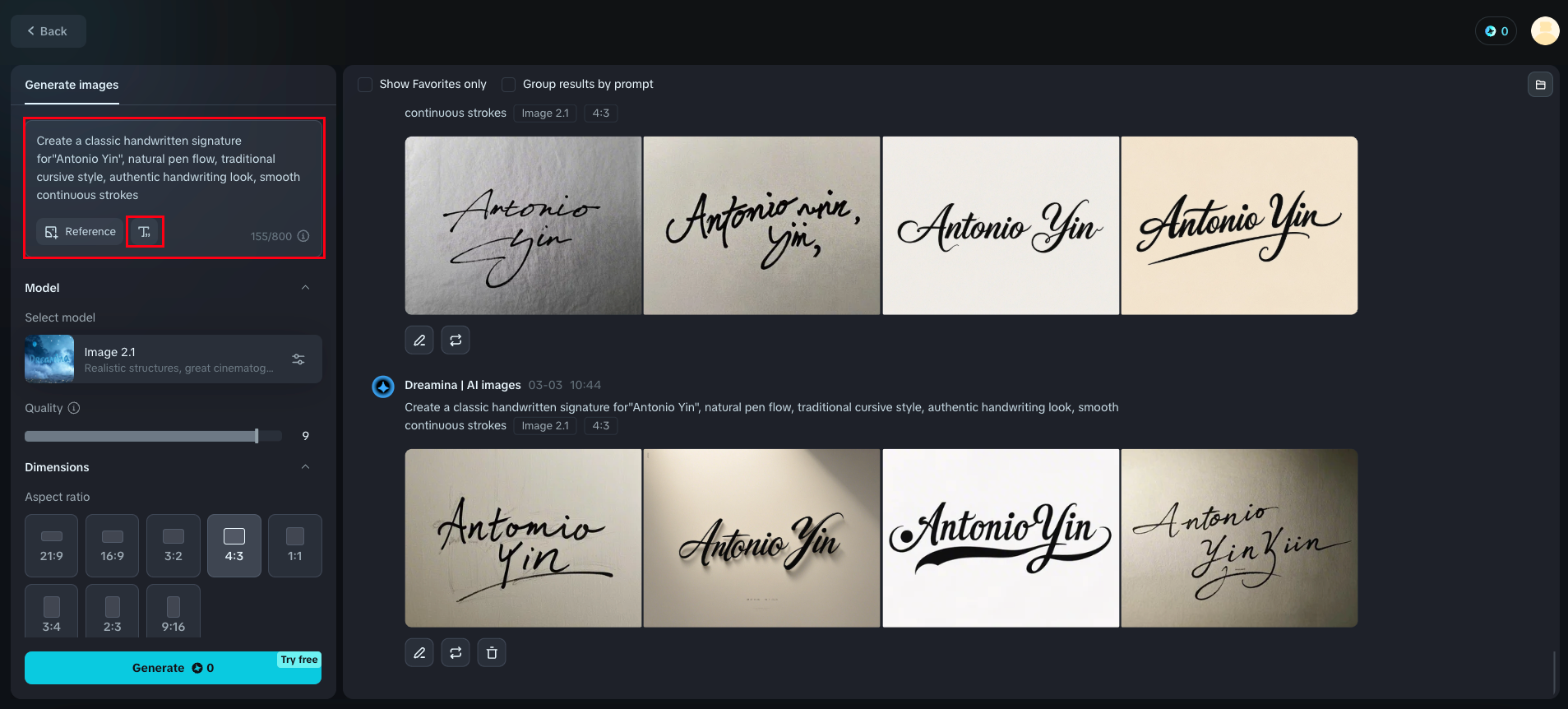 Signature design for my name