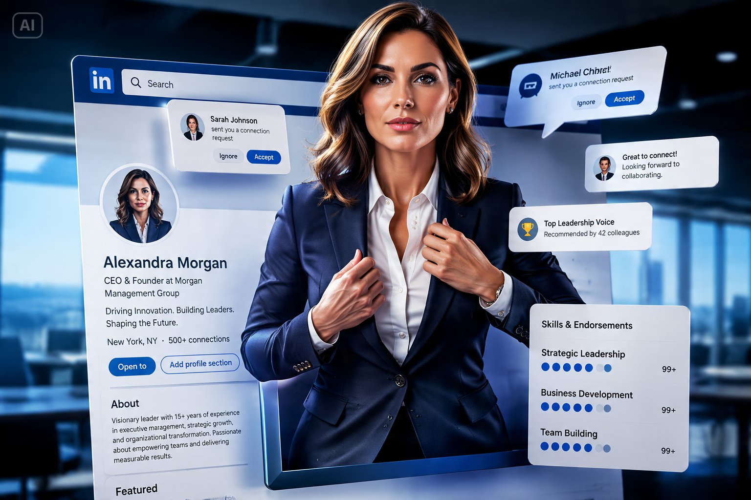 AI 3D popout características del generador de carteles de redes sociales