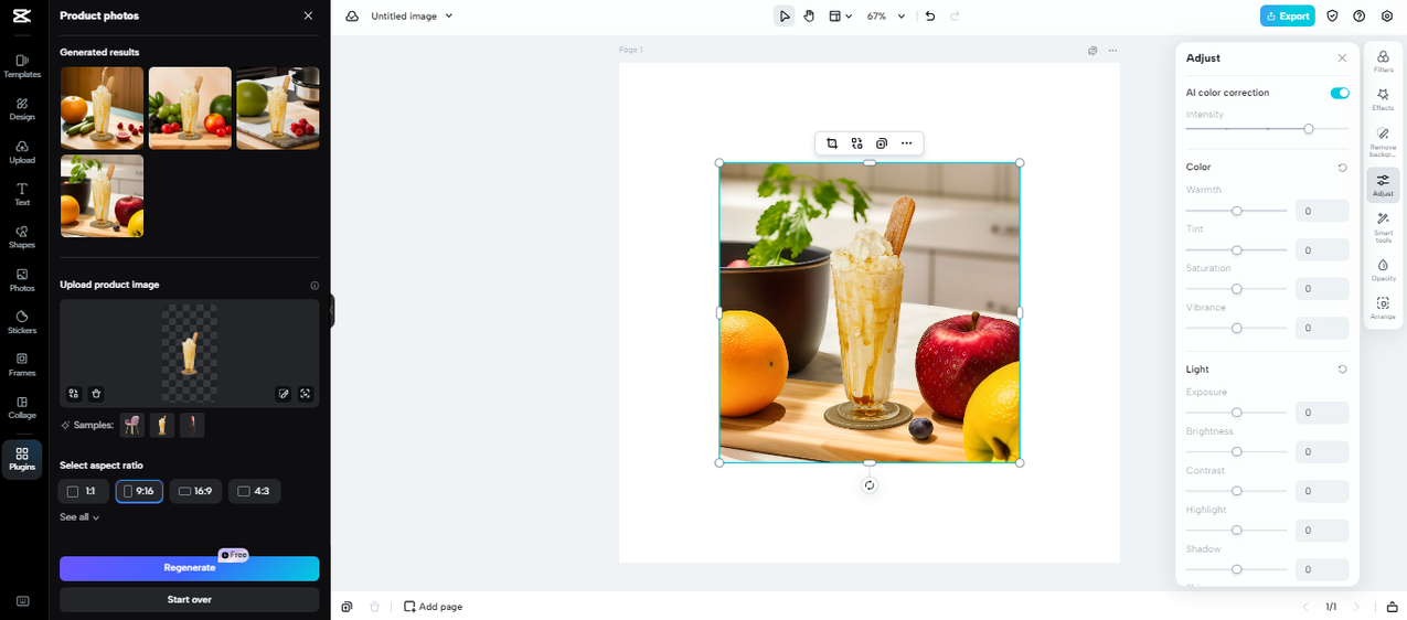 Remove background from product photo in CapCut product photos