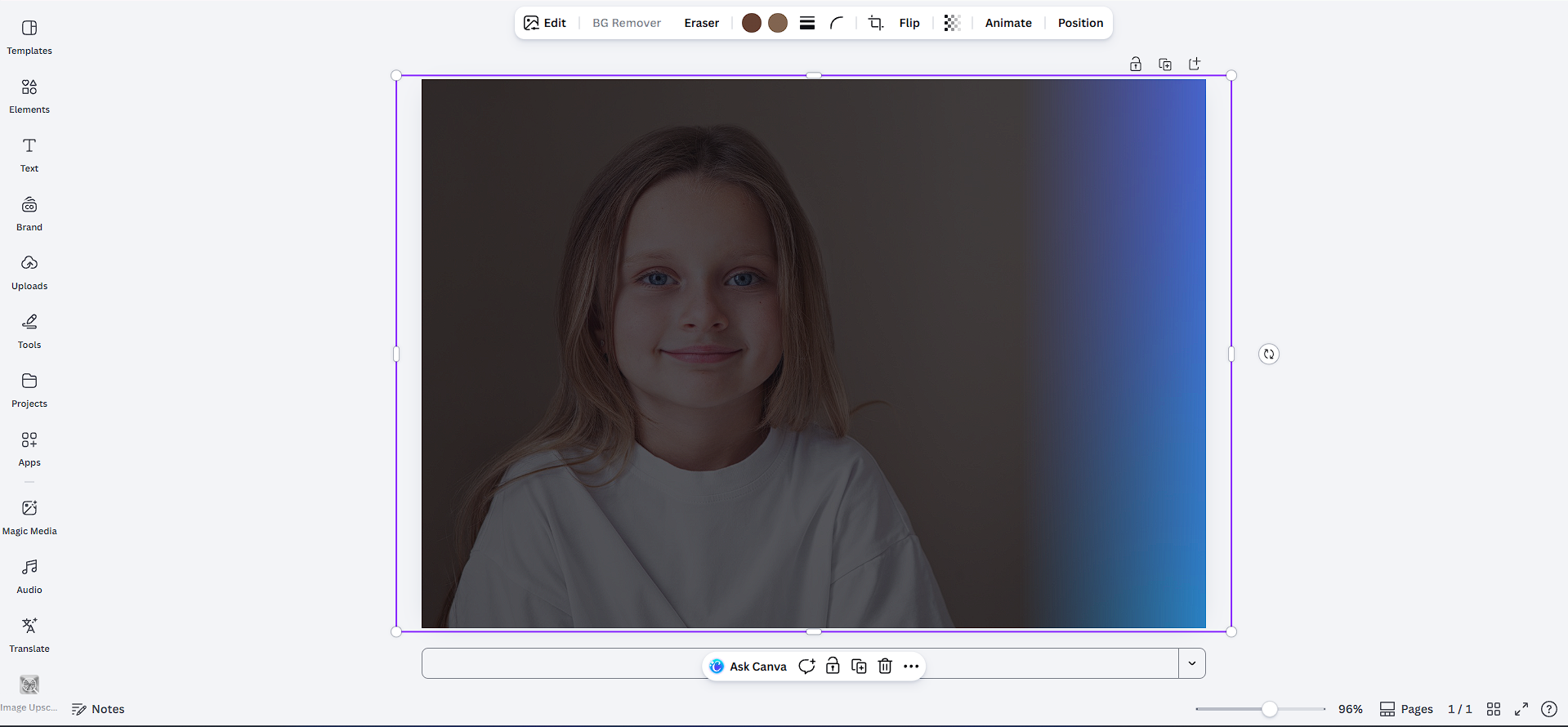 Utilice el removedor de bg para eliminar el fondo de la imagen