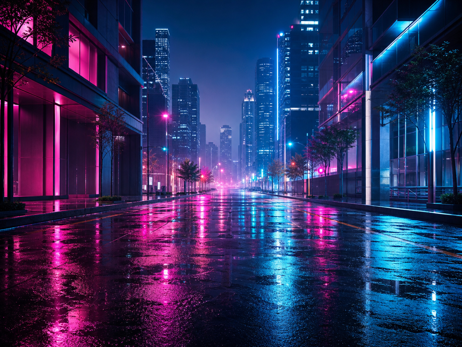 Jalan hujan neon