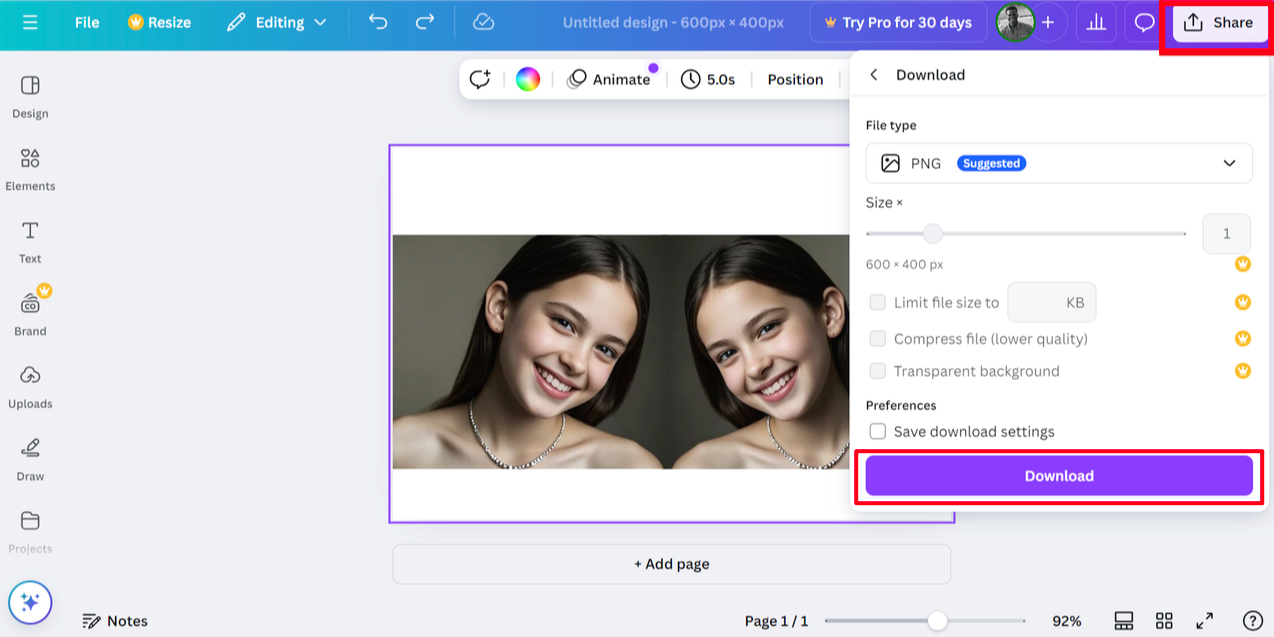 Download your mirrored image