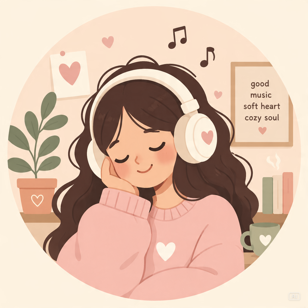 Girl with headphones cartoon profile picture generated by Pippit