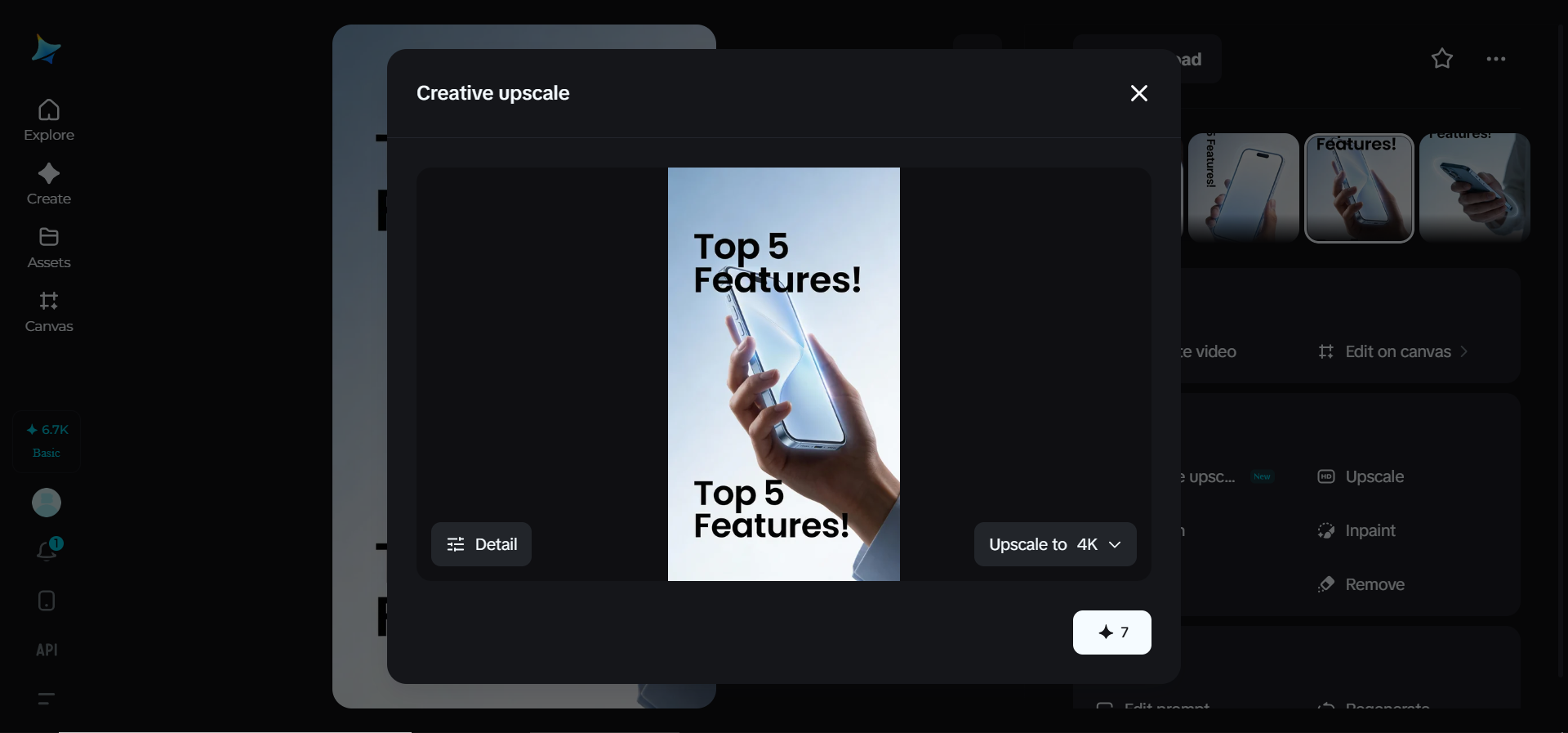 Creative upscale