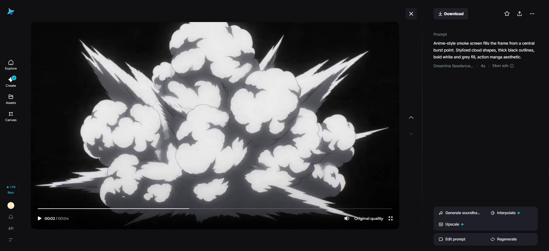 Schermo di fumo in stile anime