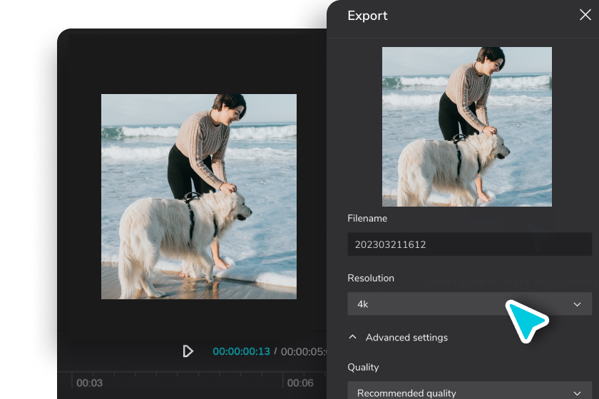 Paso 3: Exporta y comparte el video del vlog gratis