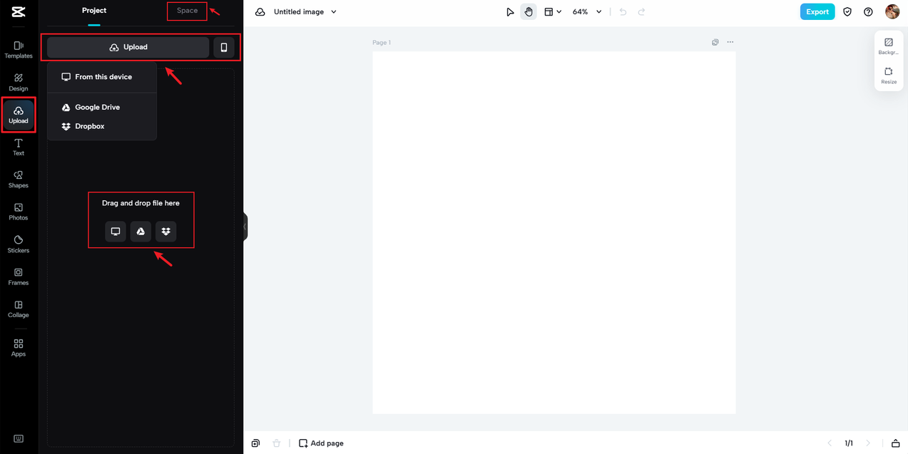 Upload your designs