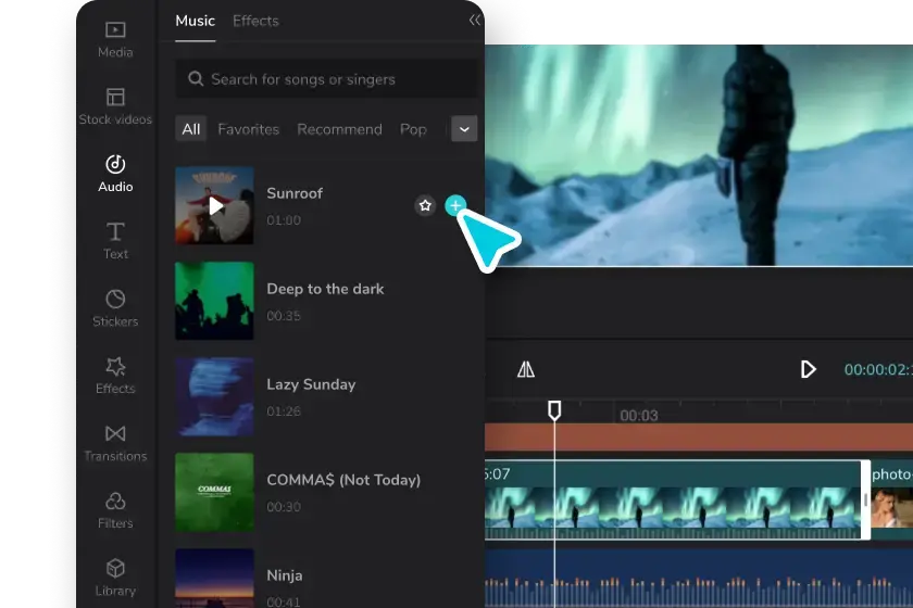 Muokkaa ääniä ja tehosteita