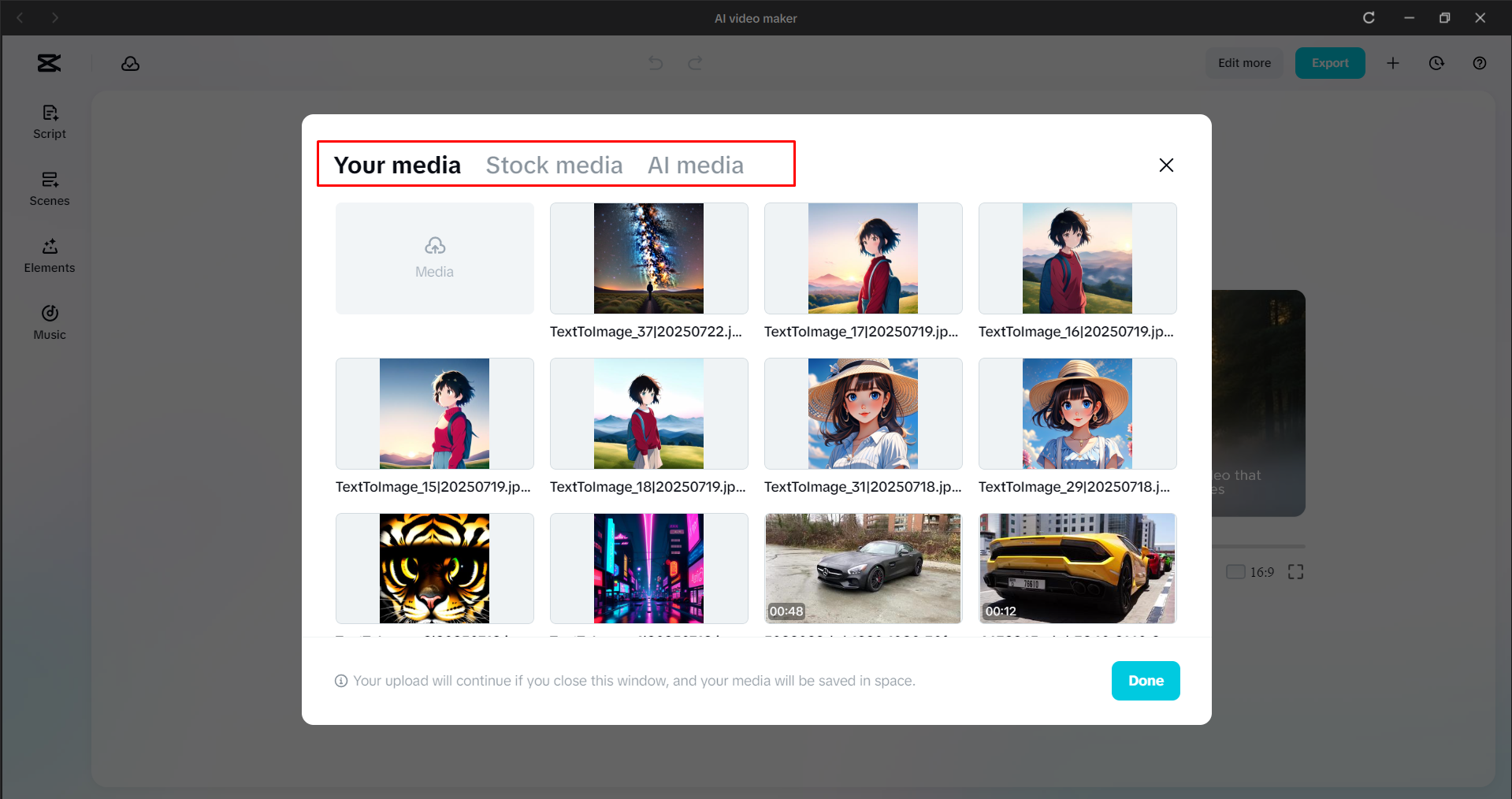 Menggantikan media video dalam editor video desktop CapCut