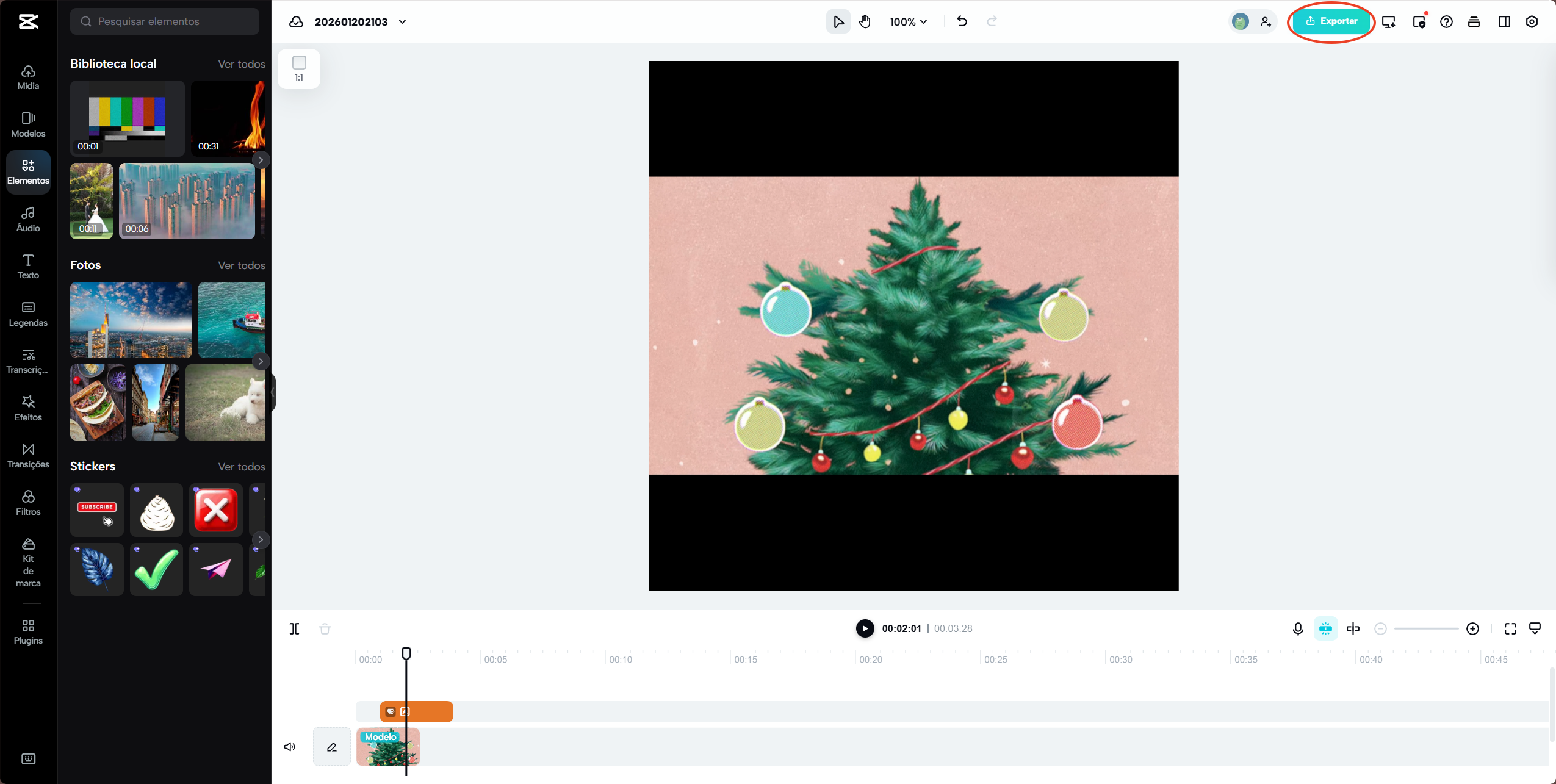 Exporte o GIF