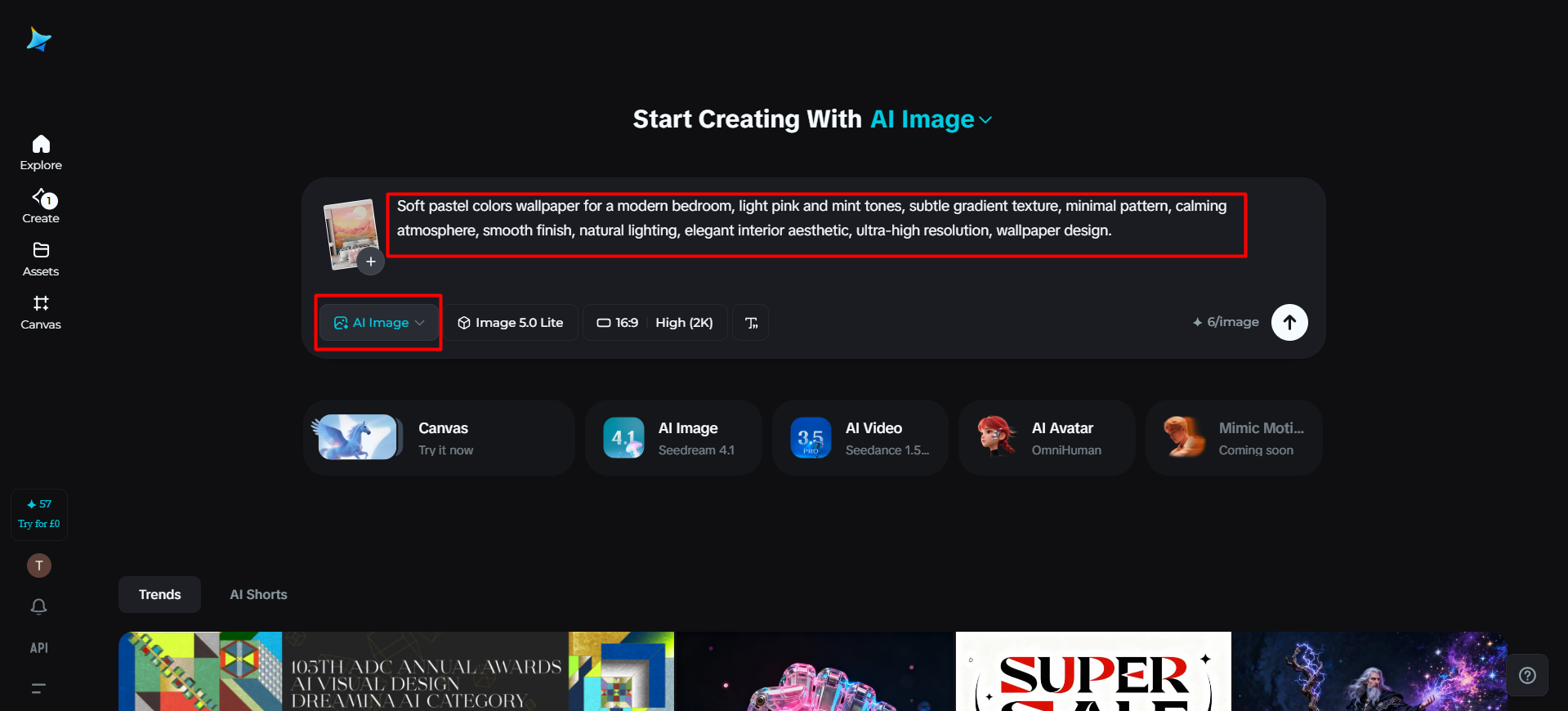 Upload photos and add a text prompt