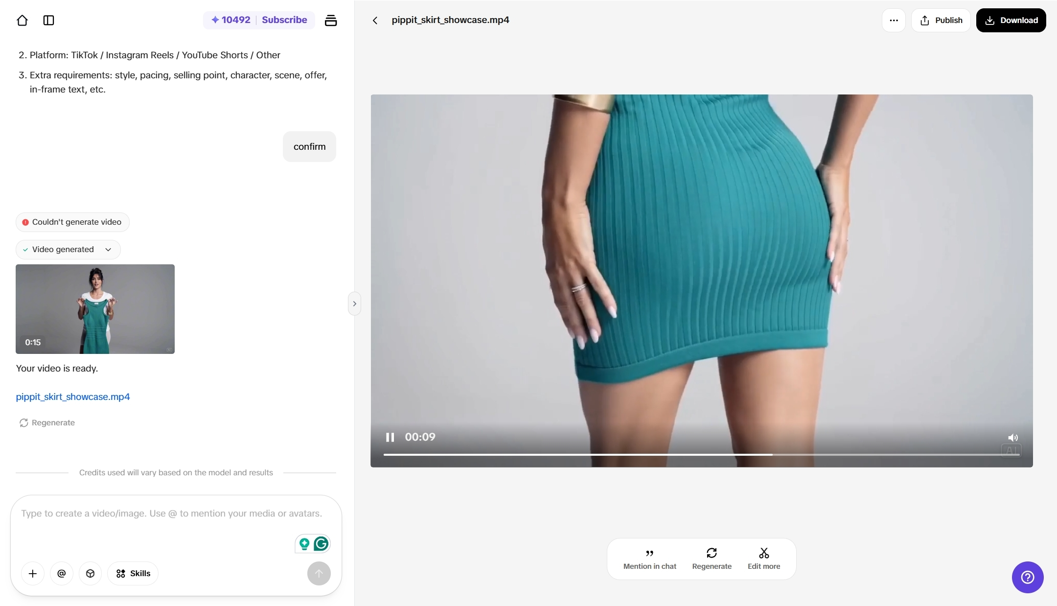 Preview and download the final video