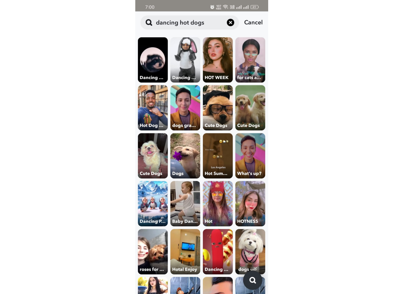 Tańczący hot dog darmowy filtr Snapchat
