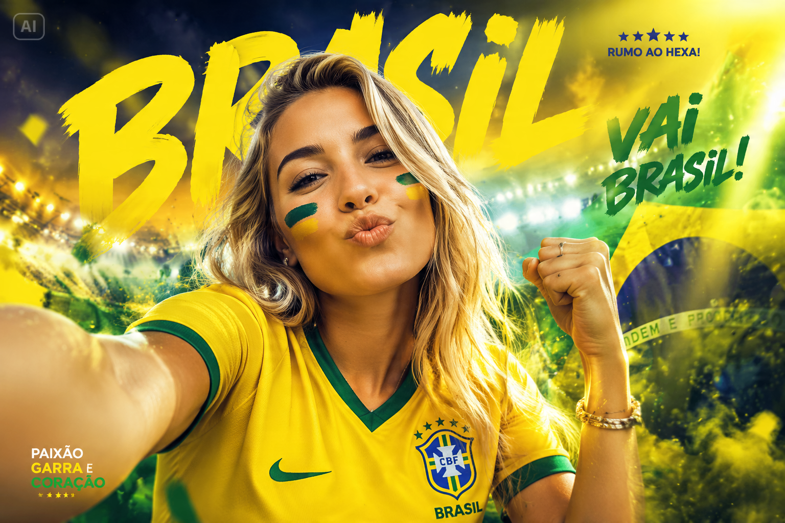 Brazil World Cup Fan Poster Generator background image