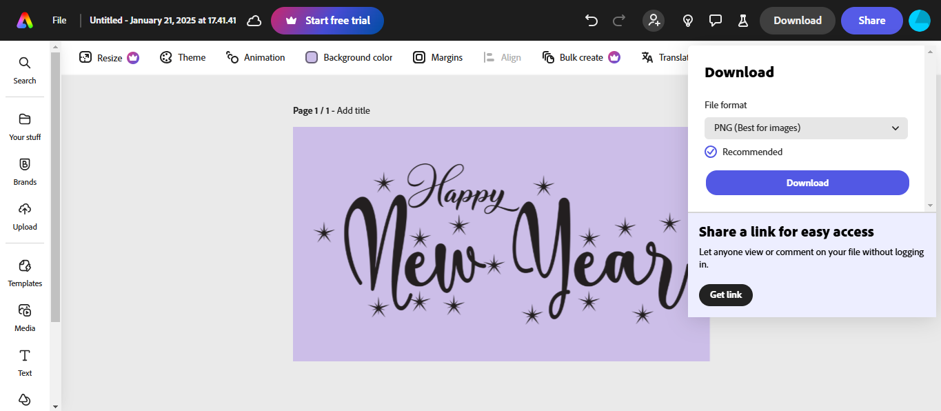 Download your design