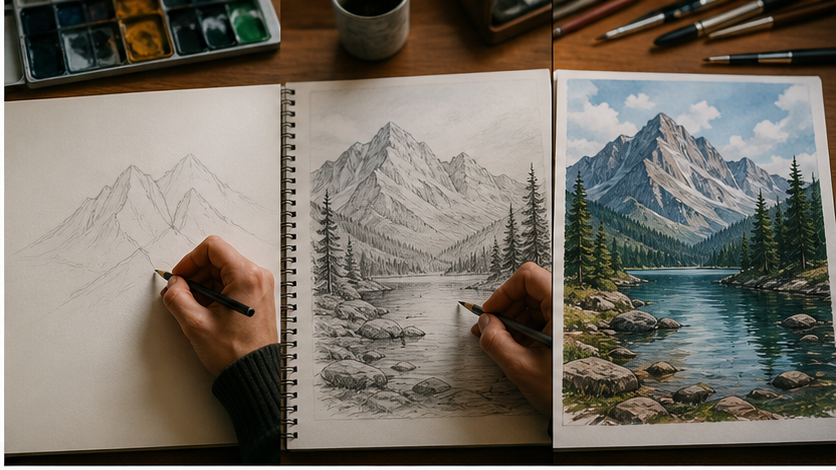 3 Videos Together prompt example 1 - Three travel moments
