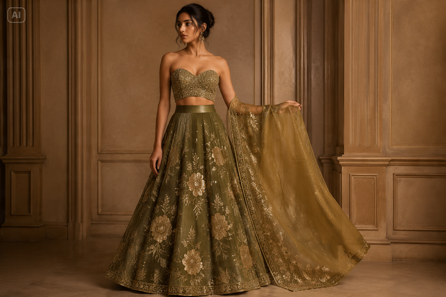 snabb sett tjej lehenga