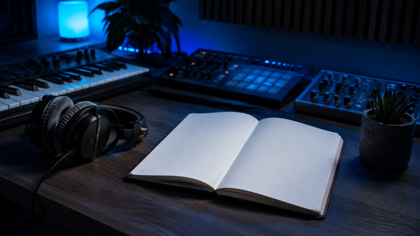 Blank Notebook Music Desk