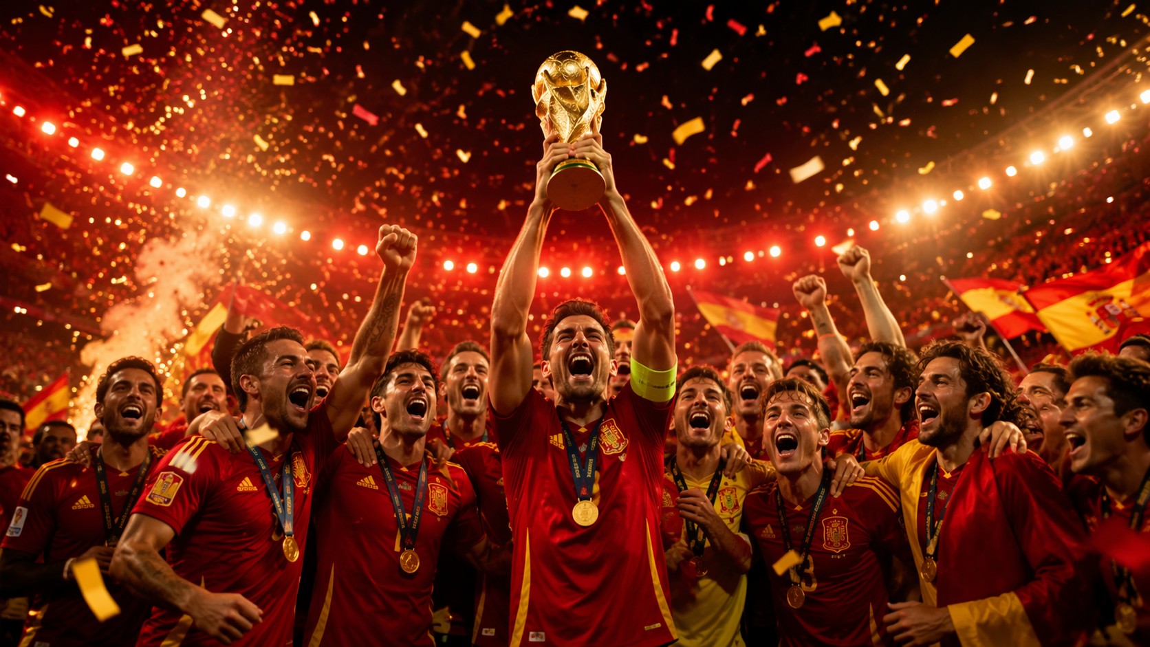 Dreamina spain argentina world cup final prompt example 4: Stadium Faceoff Scene