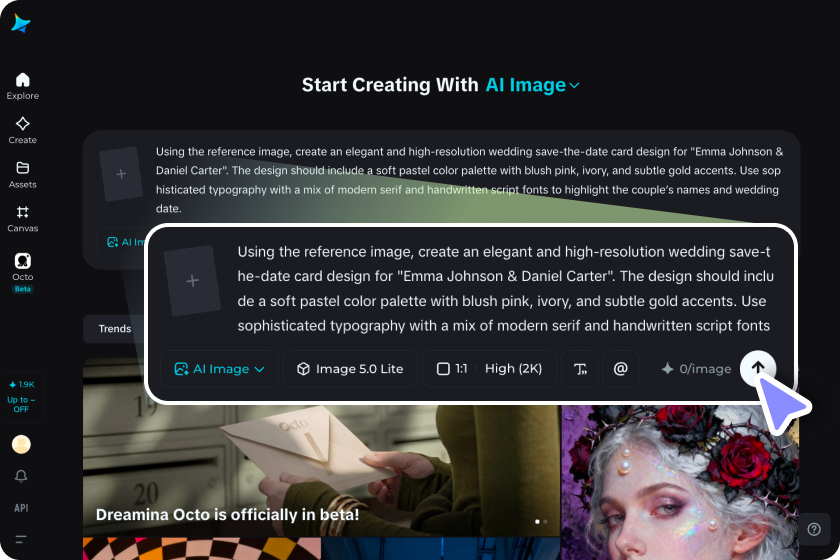 Upload an image and describe your design