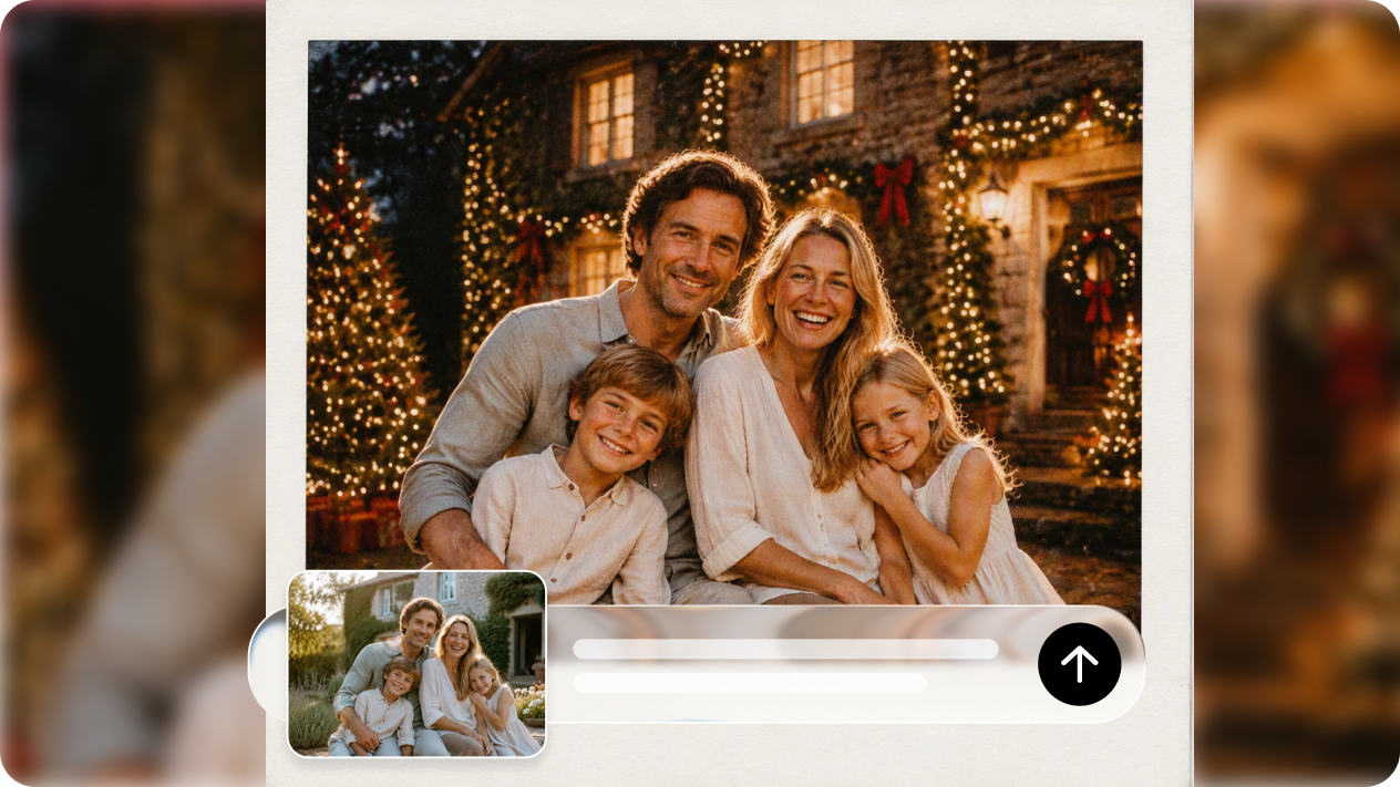 Turn your photo into a Christmas polaroid with image reference