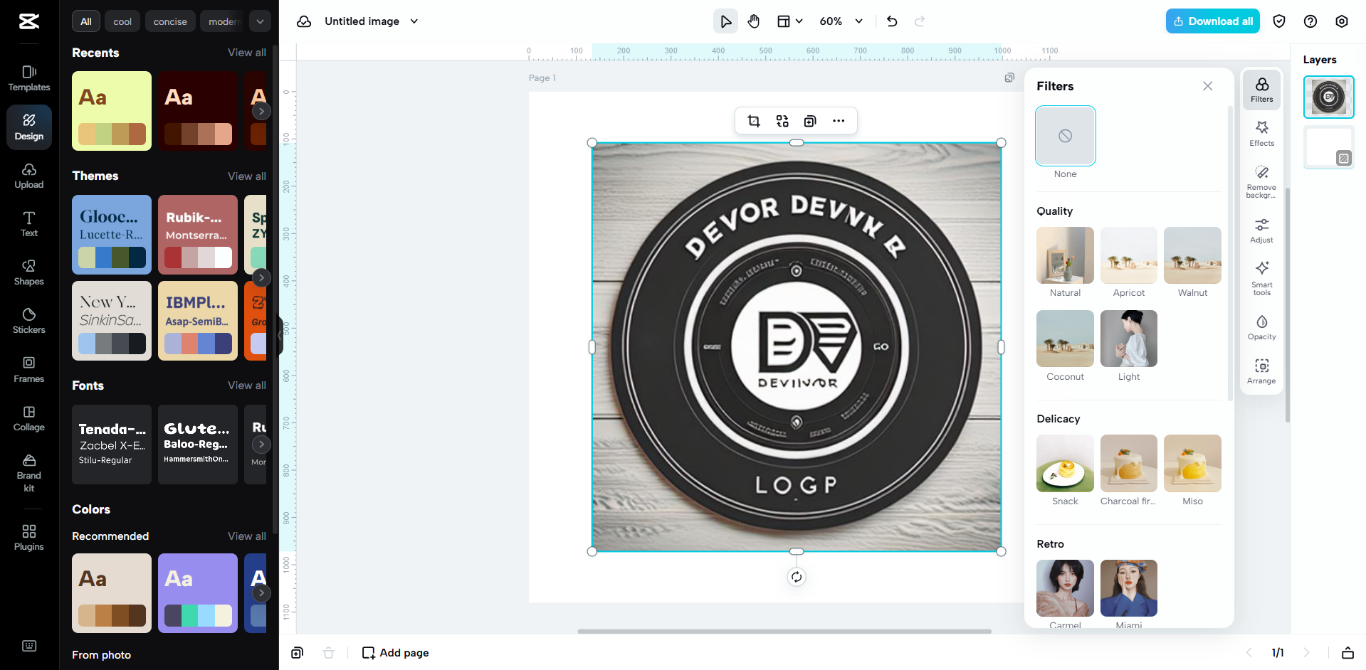Giao diện của CapCut Web - một công cụ tạo logo cho thương hiệu thời trang hiệu quả.