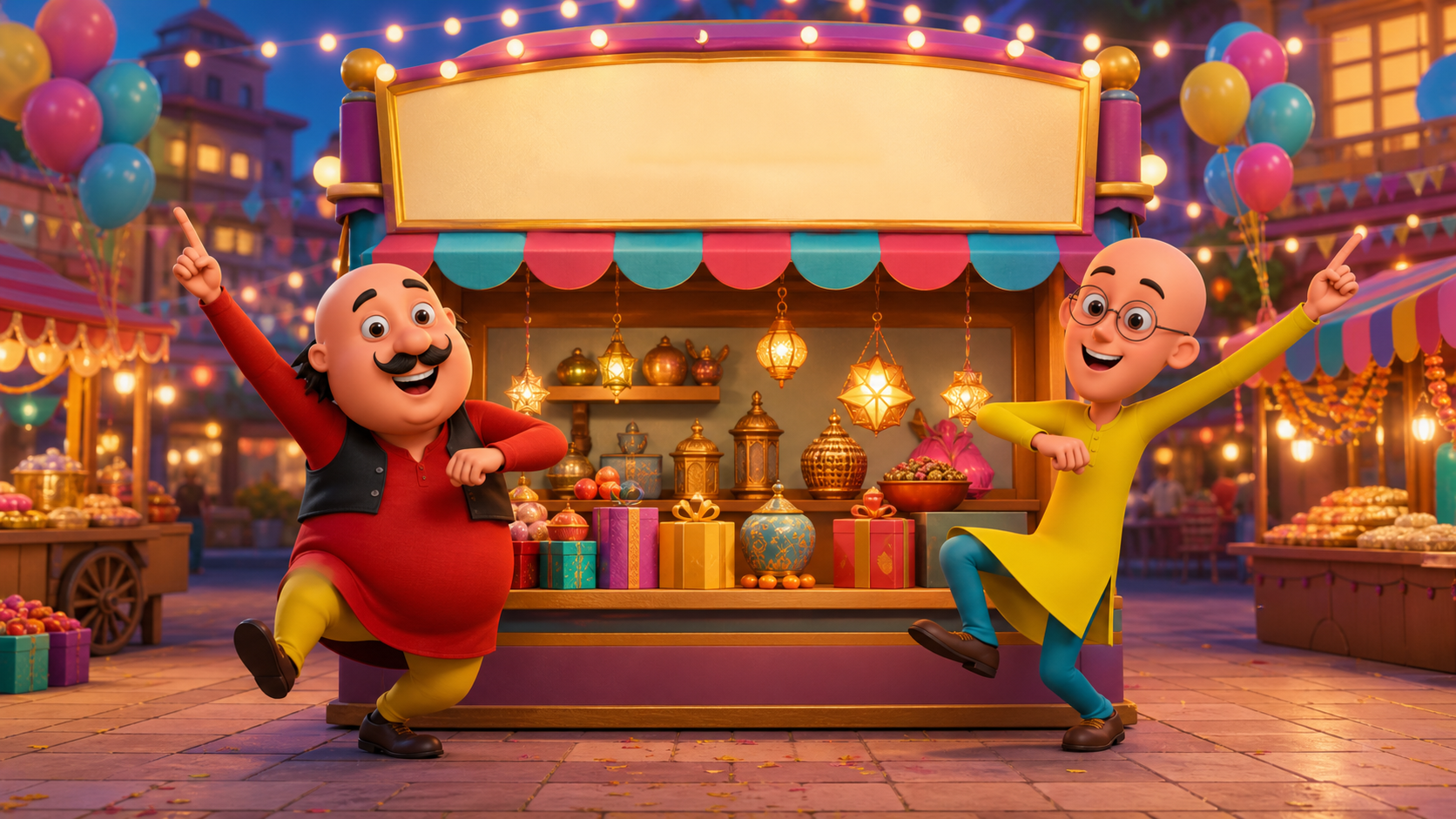 Motu Patlu Funny Shop Promosi AI Video Prompt prompt results 6