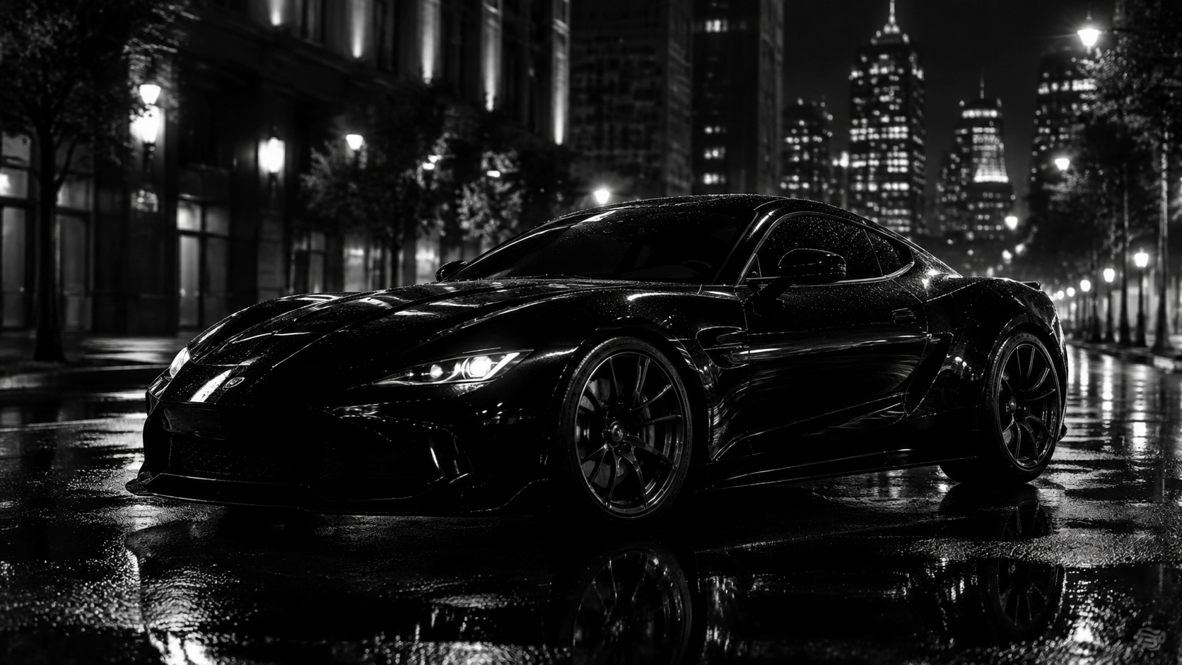 Black Car Night Street