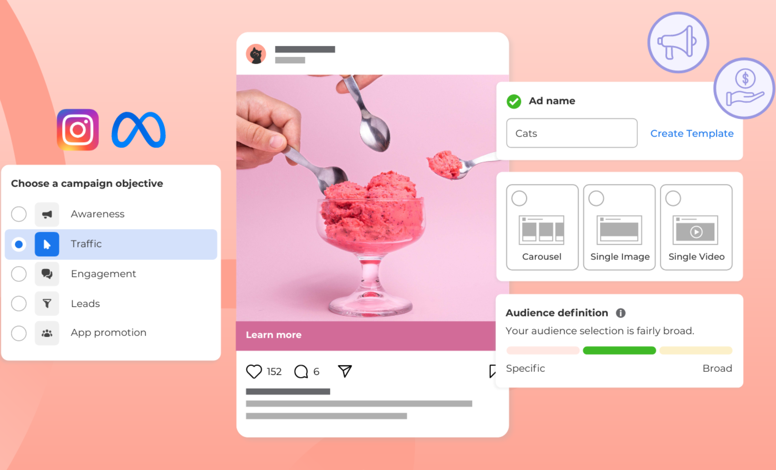 Iklan video Instagram, ditampilkan dalam bentuk gulungan
