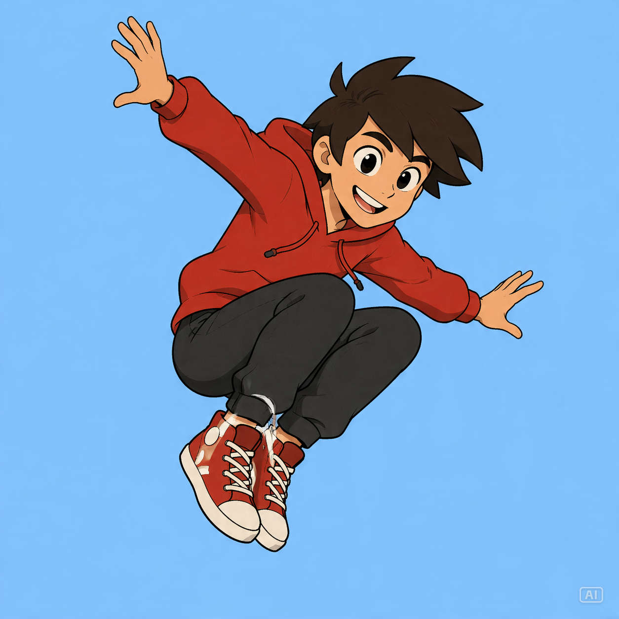 Jump pose character reference generated by Pippit