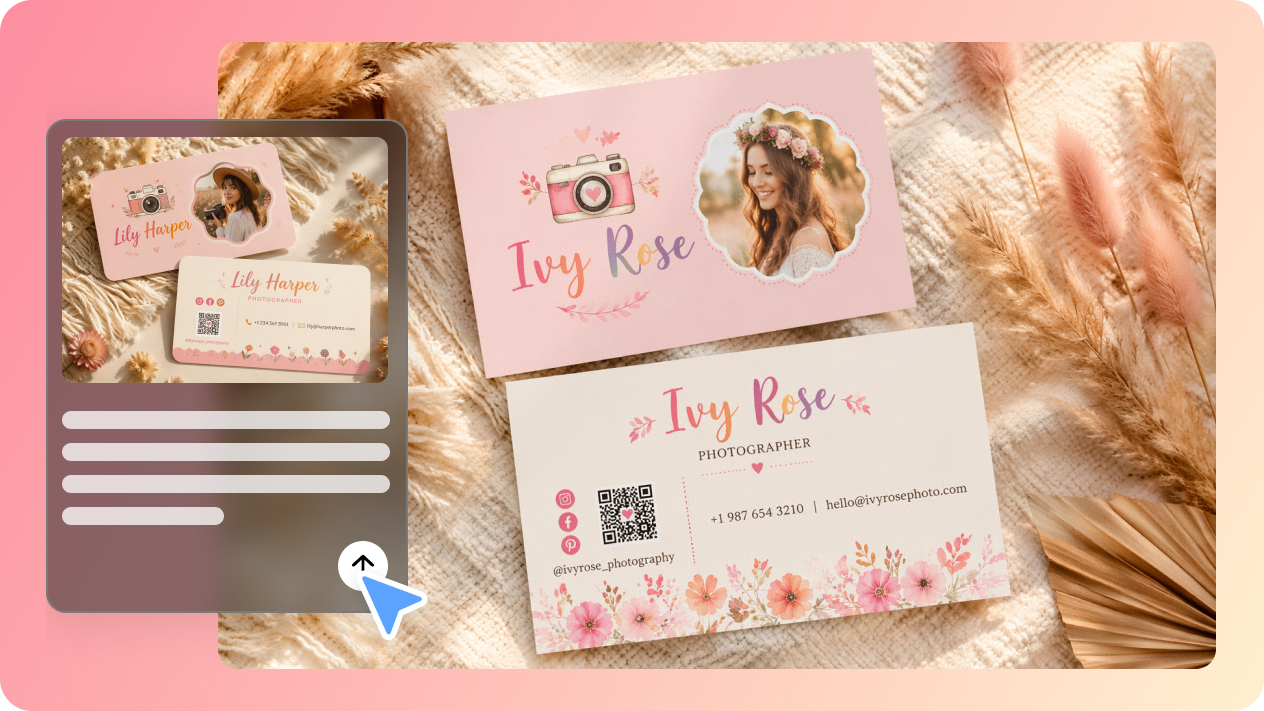 Build a card design from references and brand assets