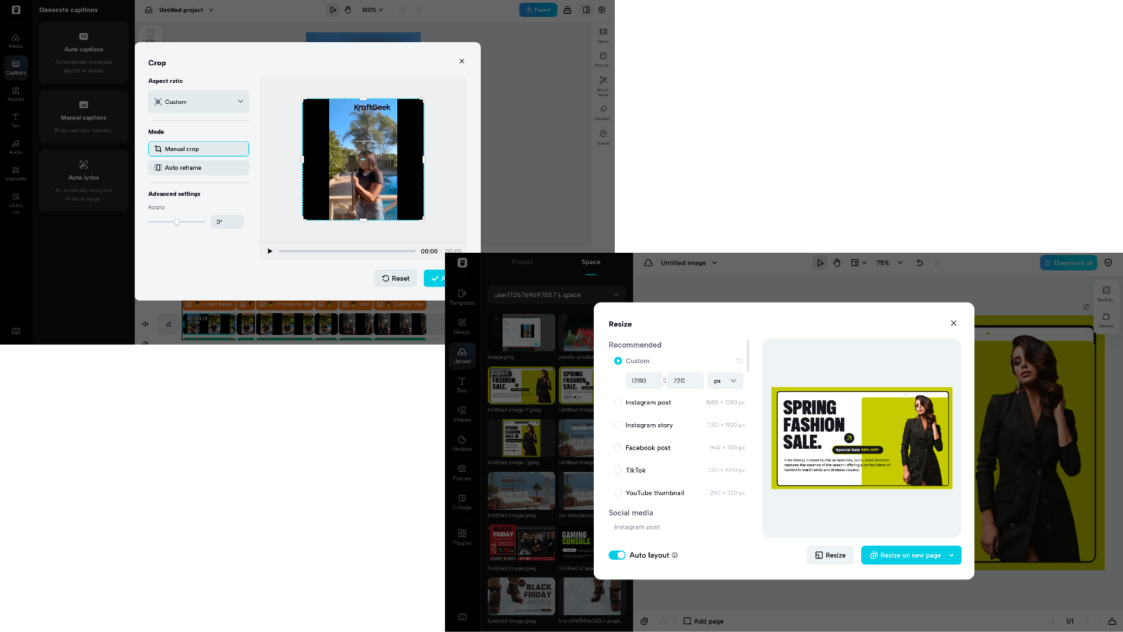 auto video and image resize Pippit
