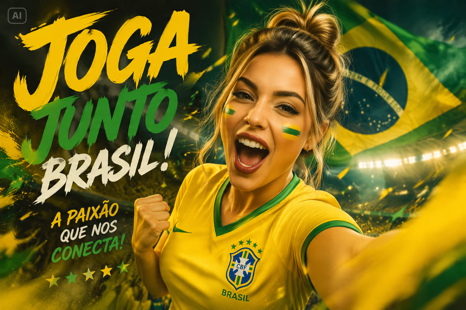 Cinematic Brazil Celebration Fan Poster features