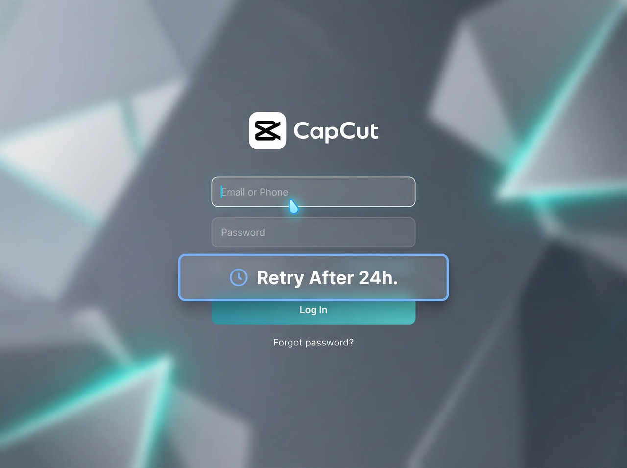 Subukang muli pagkatapos ng 24h kapag nag-login sa CapCut